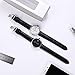 iStrap 24mm Cow Leather Watch Band Alligator Grain Padded Replacement Deployment Strap Black 24