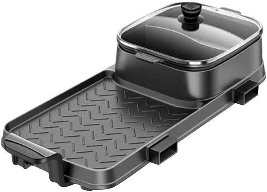 XXDTG BBQ Grill Hot Pot, Multi-Function Electric Barbecue Oven Adjustable Electric Power Ideal for 3-10 Person
