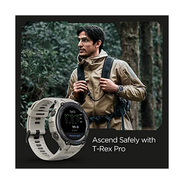 Amazfit T Rex Pro Sports Watch Military-grade Design with over 100 Sports Modes, 10 ATM Waterproof, 18 Day Battery Life…