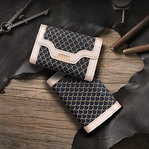 Skycase Business Card Holder, Handmade Stylish Business Card Case, Credit Card Holder, Card Organizer with Magnetic Closure, (Holds 30pcs Cards), Black - Thumbnail 2