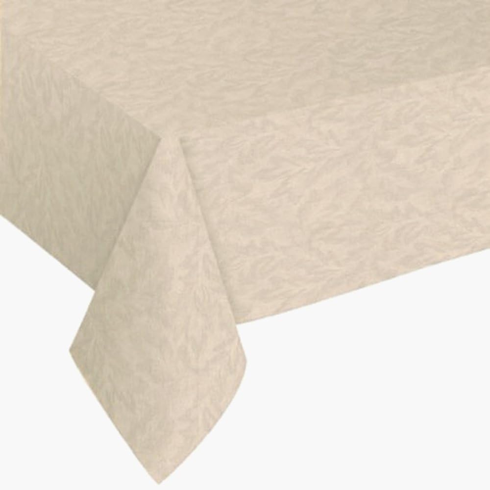Everyday Luxuries Sonoma Damask Print Flannel Backed Vinyl Tablecloth, 52x70 Oval