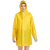 LANSHULAN Women Yellow Raincoat Jacket,Unisex Kids Clear EVA Rain Coat Costume