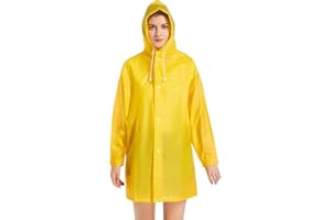 LANSHULAN Women Yellow Raincoat Jacket,Unisex Kids Clear EVA Rain Coat Costume
