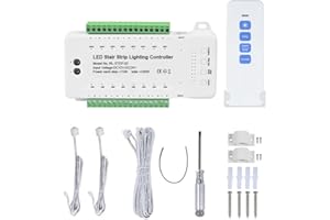 Suapouen 16 Channels Led Stair Light Staircase Controller 2 PIR for Indoor Flexible LED COB Strip Light with Remote Control