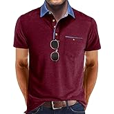 SEGANUP Men's Casual Collared Polo Shirts Cotton Short Sleeve Golf Shirts Fashion Basic Shirts with Pocket
