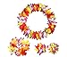 Arlai Hawaiian Luau Flower Necklace, Headband, and Bracelets Set - High Density Sewing Production, Assorted Colors, Perfect for Themed Parties, Costume Events, and Fancy Dress
