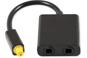 Erthree 2 Out 1 in Optical Audio Splitter,Dual Port Optical Audio Cable Adapter,for Splitter Fiber Replacement