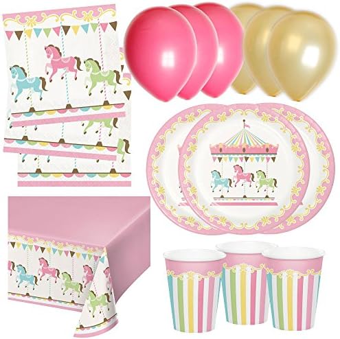 Carousel Birthday Party Tableware Essential Pack (8 People)