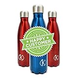 Double Walled and Vacuum Sealed Stainless Steel Insulated Water Bottle - FDA Food Grade 100% BPA Free - Best for Cold and Hot Beverages - Leak & Sweat Proof - Eco-Friendly - No Metallic Taste