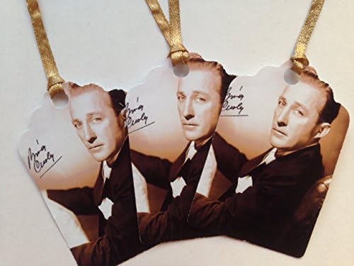BING CROSBY HANDMADE matching gift tags Singer Vintage Christmas, birthday gift, Thanksgiving Congratulations gloss gift tag set