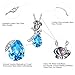 NEEMODA Gifts for Women Blue Crystal Pendant Necklace for Girls Fashion Jewelry for Her Birthday Anniversary Valentines Mothers Day White Gold Plated Rose Flower