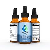 Serenity Hemp Oil - Peppermint Flavor - 2 fl oz 1000mg - Certified Organic - 99.9% Pure Full Spectrum Hemp Extract - For Pain - Stress - Anxiety