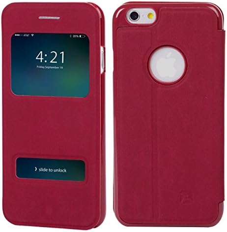 V-Flip Case for iPhone 6 4.7": Suede-Like Leatherette, Wine Red