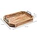 MyGift Rustic Burnt Wood 16-Inch Serving Tray with Metal Handles