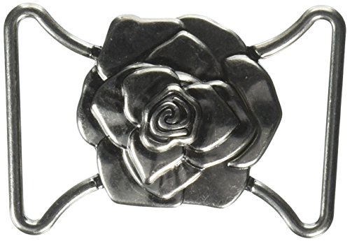 Dritz 189-68 Fashion Buckle with Rose Design for 1-1/2-Inch Straps, Antique Silver