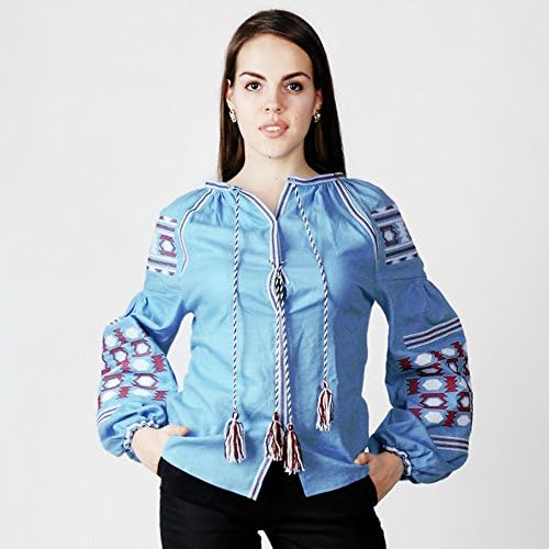 Boho Style Ukrainian Embroidered Folk Women's Violet Blouse - Vyshyvanka / Sorochka / Bohemian Style / Vita Kin Style Sizes - Xs-xxl (XS-extra small)