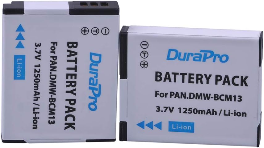 DuraPro 2 Packs 1250mAh DMW-BCM13 Battery + LCD USB Charger for Panasonic Lumix DC-TS7,DMC-FT5A, LZ40, TS5, TS6, TZ40, TZ41 - Image 4