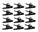Mini Skater 360 Degree Rotate Eco-Friendly Earphone Cable Clothing Clip,Use for Fixing Headphone Wire(Black,1.18 inches,12Pcs)
