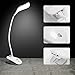 LED Desk Lamp,KOLIER Clip Light,Table Light,with 20LEDs Touch Control Bedside Reading Light,Book Light,with USB Charging Port Flexible Gooseneck Dimming Portable for Bedside(White)
