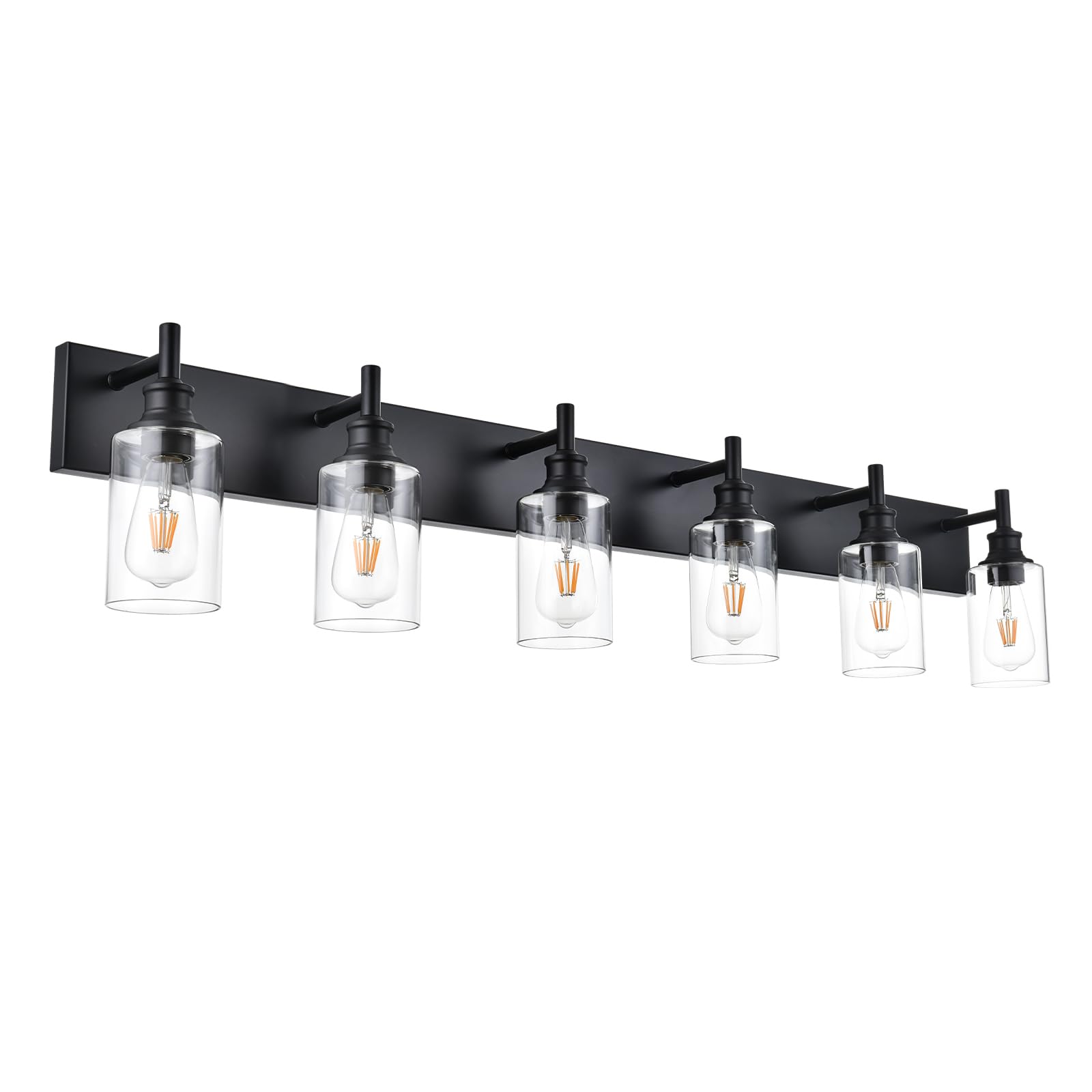 Wanluce 6 Light Bathroom Vanity Lights Black Bathroom Lighting Fixtures ...