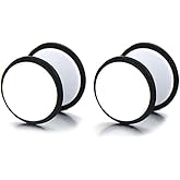 2pcs Screw Stud Earrings Men Women, Steel Cheater Fake Ear Plugs Gauges Illusion Tunnel