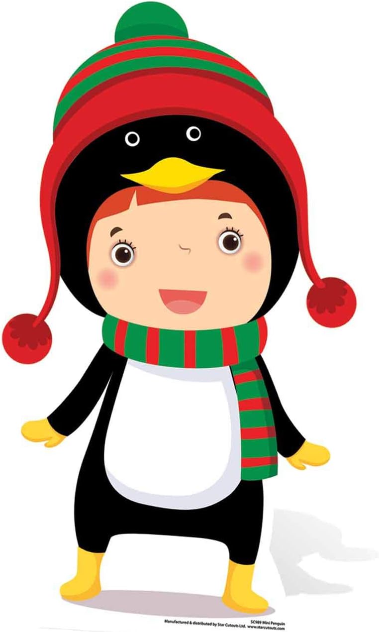 Star Cutouts Ltd SC989 Mini Penguin Cardboard Cutout/Stand Up/Standee Perfect for Children's Christmas Decorations