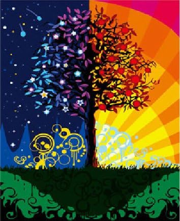 DIY Oil Painting Paint By Number Kit Abstract Tree (16x20 Inches)