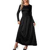 ChiaoLezhee Women's A-Line Maxi Dress, Flowy Ruched Drop Waist Elegant Casual Dress for Spring Wedding Church