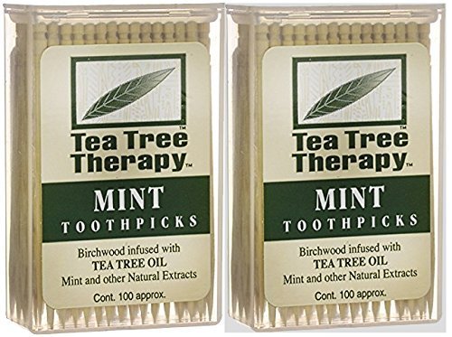 Tea Tree Therapy - Tea Tree & Menthol Toothpicks (100 Count) (2-Pack) - //coolthings.us