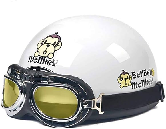 Amazon ハレーヘルメット 原付 半帽 ゴールド付き スクーター バッテリカー Bike Helmet レディーズ メンズ 防風雨 スムーズ スモール 超軽量 通勤通学 図案 柄 レッド ホワイト ピンク ブラック 半帽 車 バイク