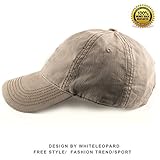 100% Cotton Baseball Cap Unisex Plain Hat with Adjustable Velcro (Khaki)
