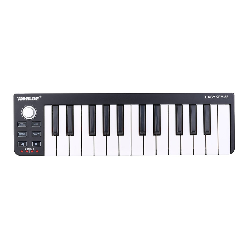 ammoon Worlde Easykey 25 Portable Keyboard Mini 25Key USB