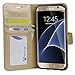 Abacus24-7 Wallet Series Samsung Galaxy S7 Edge Case with Flip Cover and Stand, Gold
