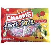 Charms Sweet 'N Sour Pops, 9 oz Bag, Approx. 16 Lollipops (Two Pack)