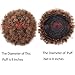 AISI QUEENS Brown Puff Ponytails Synthetic Afro Puff Curly Hair Ponytail African American Short Kinky Curly Wrap Drawstring Hair Extensions with 2 Clips(1B/30#)