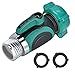 Yuelife Garden Hose Shut Off Valve, Connect Outside Spigot Friendly Faucet Extension - with Smooth Long Knobs and 2 Repalceable Washers for Easy Garden Life-Green (1 Way Garden Hose Shut Off Valve)