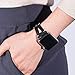 Kaome Leather Band Compatible for Apple Watch Band 40mm 38mm, Slim Elegant Strap, Women Replacement Bands for iWatch Series 5, Series 4, Series 3, Fashionable Feminine Breathable Slit Design-Black