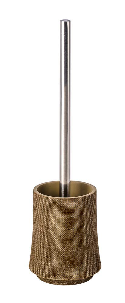 WENKO 22749100 Toilet brush Jute - toilet brush holder, Polyresin, 8.5 x 36 x 8.5 cm, Brown