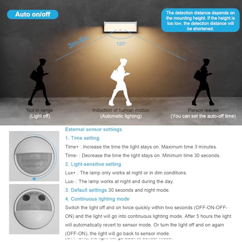 Klighten 45W Outdoor/Indoor Wall Light with Motion Sensor, Wall Lamp with LED Rotating Panel, IP65 Modern Lighting Lamp for Entrance Terrace, 3480LM, Warm White 3000K, White
