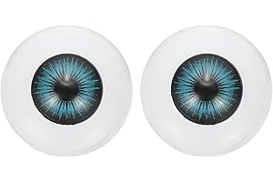 24mm Doll Eyes, 2 Pcs Realistic Acrylic Eyes Plastic Half Eyeballs for Dolls Masks Halloween Props Art Craft, Dark Blue