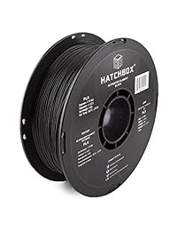 Hatchbox 3D Pla 1KG 1.75 BLK Pla 3D Filamento de impresora, precisión dimensional, +   0.0019 pulgadas, carrete de 2.2 libras, 0.68 pulgadas, color negro, Negro, 1