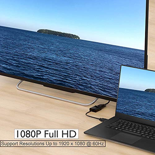 GE HDMI to VGA Adapter, Male to Female, Full HD 1080P, for Computer