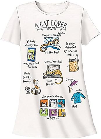 Plus Size Nightshirt Says A Cat Lover 2x