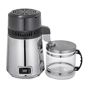 Moracle Waterdestilleerapparaat van roestvrij staal, 750 W, waterdestilleerder, 4 l, zilverkleurig
