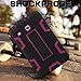 Tab E 8.0 Case,XIQI Three Layer Hybrid Rugged Heavy Duty Shockproof Anti-Slip Case Full Body Protection Cover for Tab E 8.0 inch,Black Hot Pink