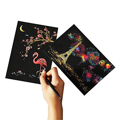 ScratchOff Art Paper,Scratch Postcard,Magic Colorful Drawing Board