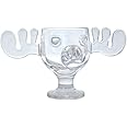 Glass 8oz Christmas Moose Mug Goblet