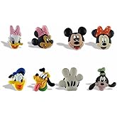 Mickey Cartoon Mouse and Friends Faces 1 Inch Tall Set of 8 Mini PVC Magnets