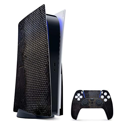 MightySkins Skin Compatible with PS5 / Playstation 5 Bundle - Black Wall | Prot…