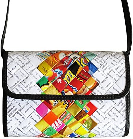 Medium size cross-body made of candy wrappers - FREE SHIPPING wrapper wraps wrap sweets gum chocolates Fair trade ethical fun present presents inspiring alternative ideas functional beautiful